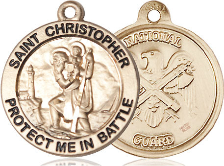 Extel Round Large 14kt Gold Filled St Christopher Medal