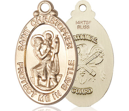 Extel Oval Large 14kt Gold Filled St Christopher Medal