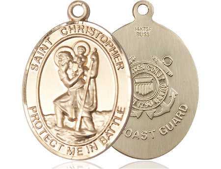 Extel Oval Large 14kt Gold Filled St Christopher Medal