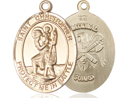 Extel Oval Large 14kt Gold Filled St Christopher Medal