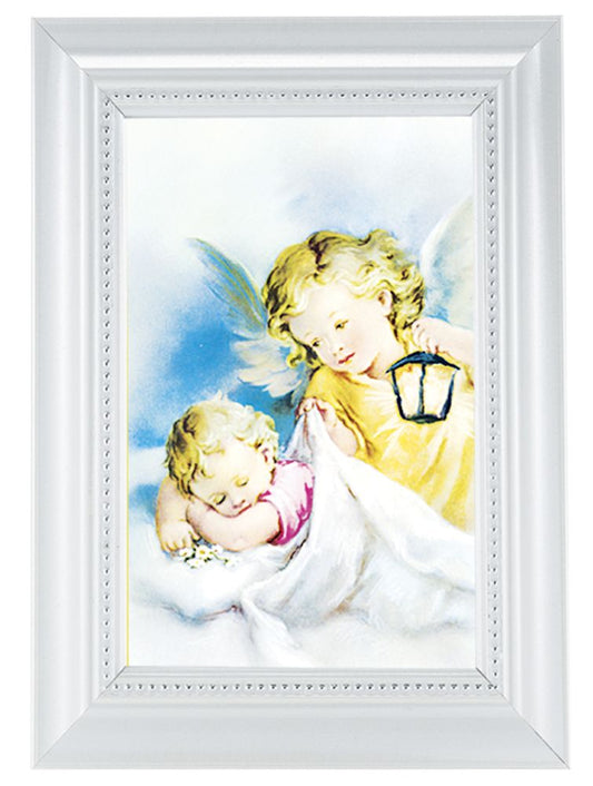 Guardian Angel with Lantern Picture Framed Wall Art Decor
