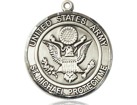 Extel Round Large Pewter Army St Michael Medal Made in USA