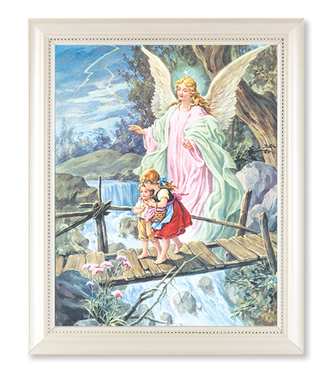 Guardian Angel Picture Framed Wall Art Decor Large Frame