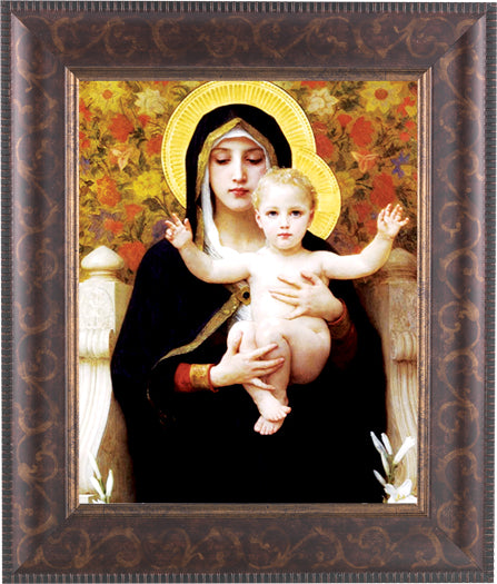Madonna of the Lilies Picture Framed Wall Art Decor Large