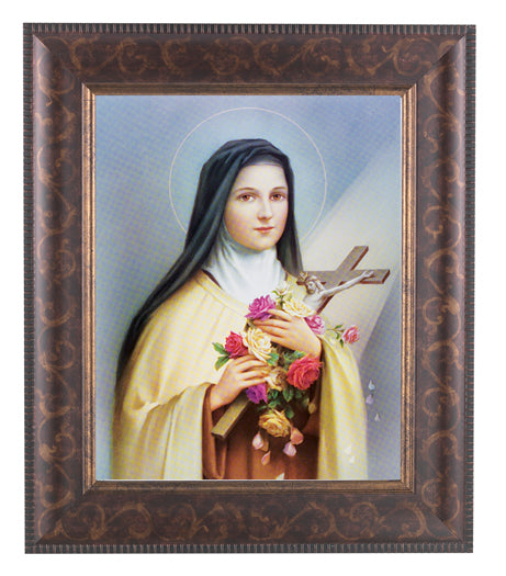 St. Therese Picture Framed Wall Art Decor Large Antique Gold Frame