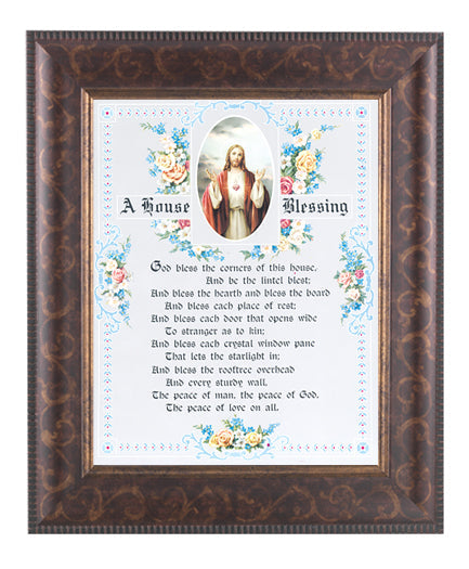 Sacred Heart of Jesus House Blessing Picture Framed Wall Art Decor