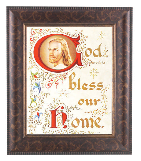 Christ House Blessing Picture Framed Wall Art Decor Large