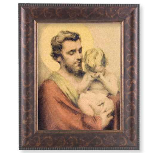 St. Joseph with Crying Jesus Picture Framed Wall Art Decor