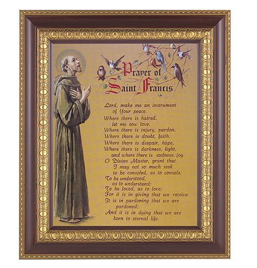 Prayer of St. Francis Picture Framed Wall Art Decor Large
