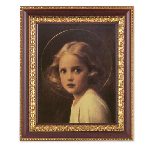 Mary Most Holy Picture Framed Wall Art Decor Large Cherry