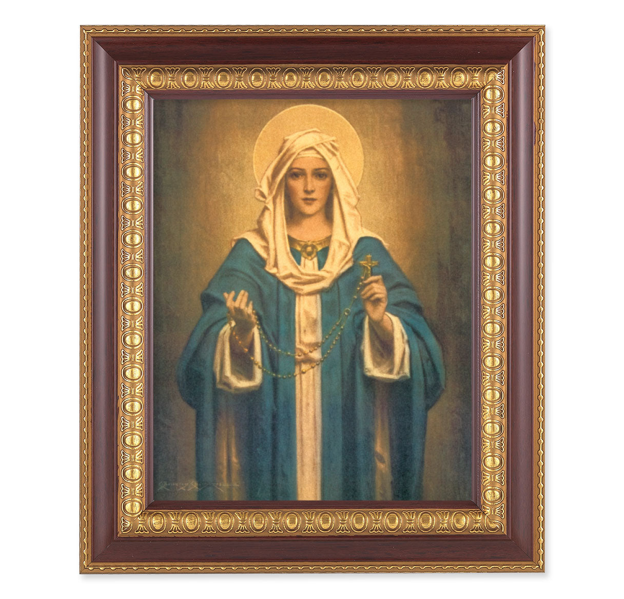 St. Jude Picture Framed Wall Art Decor, Large Dark Cherry Frame