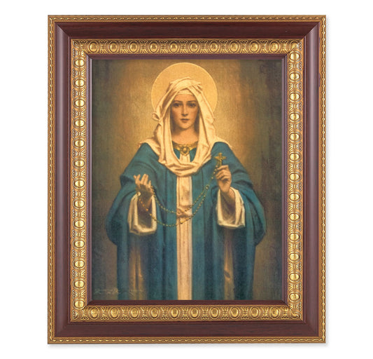 St. Jude Picture Framed Wall Art Decor, Large Dark Cherry Frame