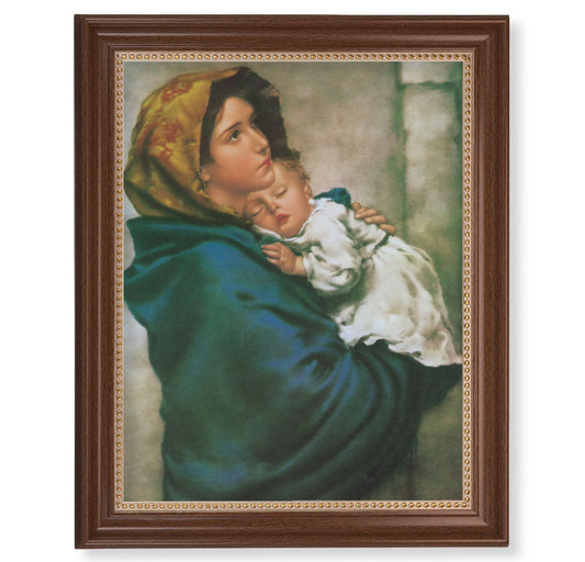 Madonna of the Street Picture Framed Wall Art Decor Extra Large, Classic Dark Walnut Finished Frame with Gold Beaded Lip
