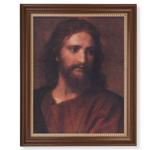 Christ at 33 Picture Framed Wall Art Decor Extra Large, Classic Dark Walnut Finished Frame with Gold Beaded Lip