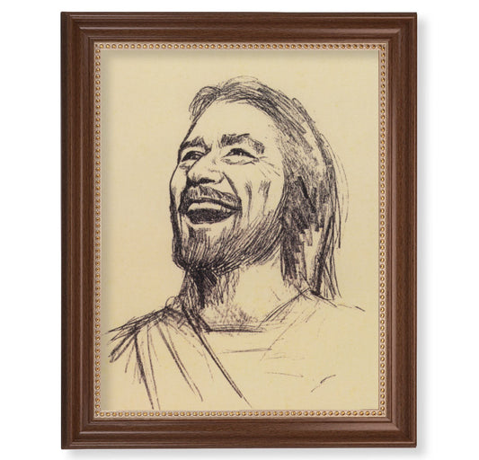 Laughing Christ Picture Framed Wall Art Decor Extra Large