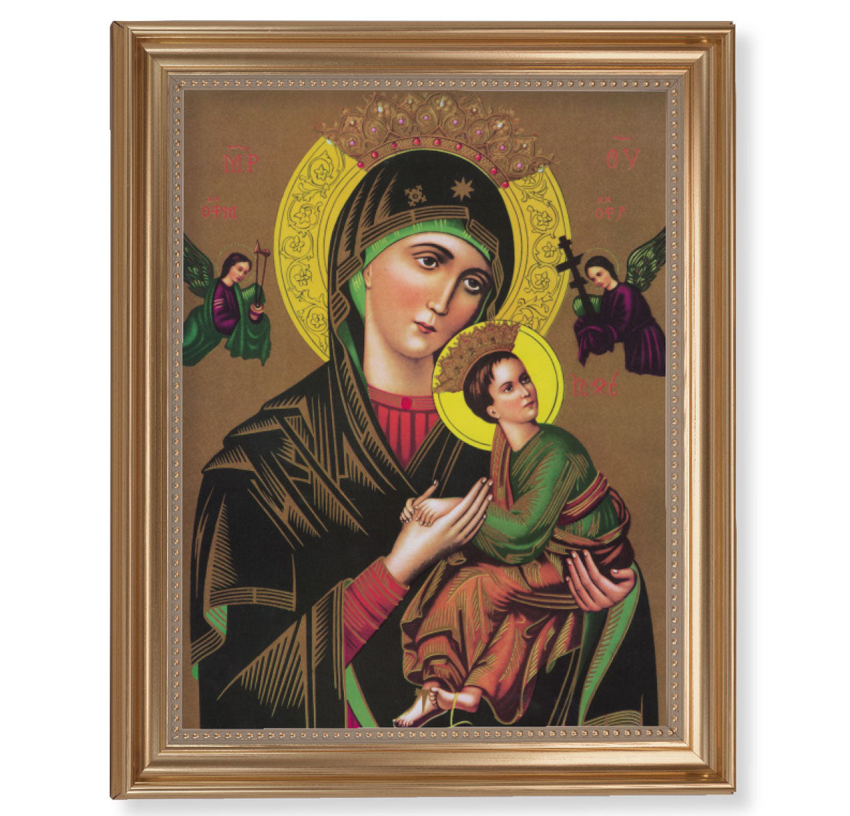 Our Lady of Perpetual Help Picture Framed Wall Art Decor Extra Large Classic Gold-Leaf Frame