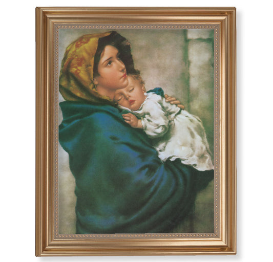 Madonna of the Street Picture Framed Wall Art Decor Extra Large, Classic Gold-Leaf Fluted Frame with Beaded Lip