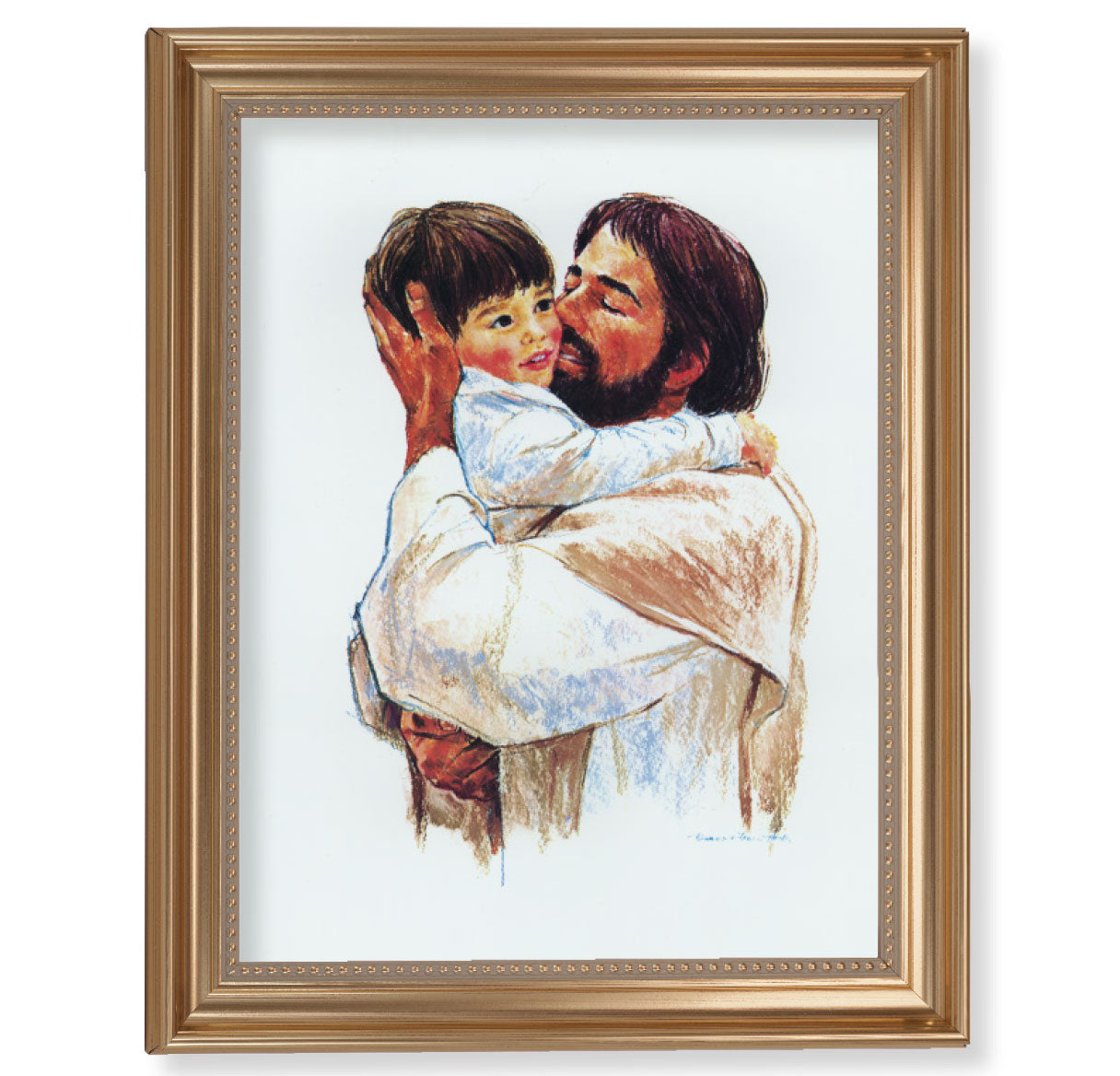 Love Picture Framed Wall Art Decor Extra Large, Classic Gold-Leaf Fluted Frame with Beaded Lip