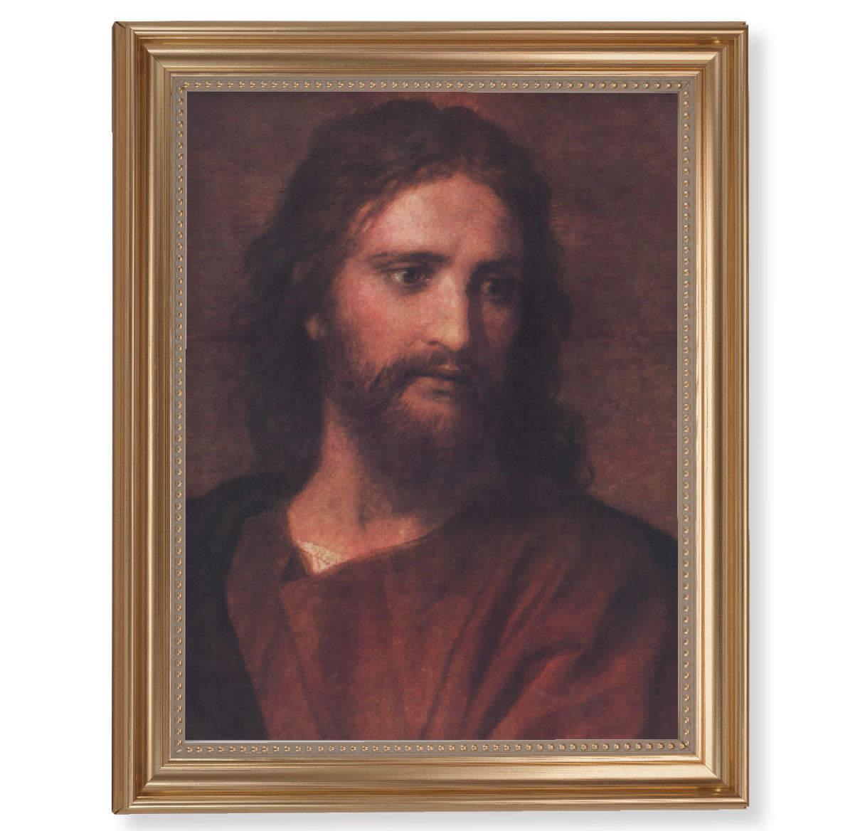 Christ at 33 Picture Framed Wall Art Decor Extra Large, Classic Gold-Leaf Fluted Frame with Beaded Lip