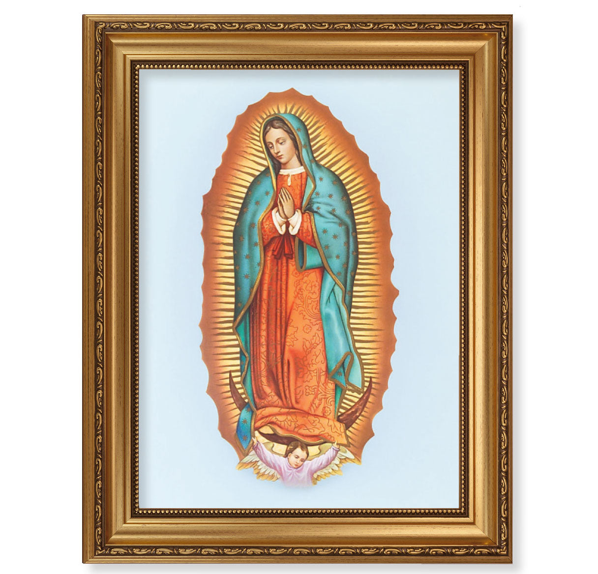 Our Lady of Guadalupe Antique Picture Framed Wall Art Decor