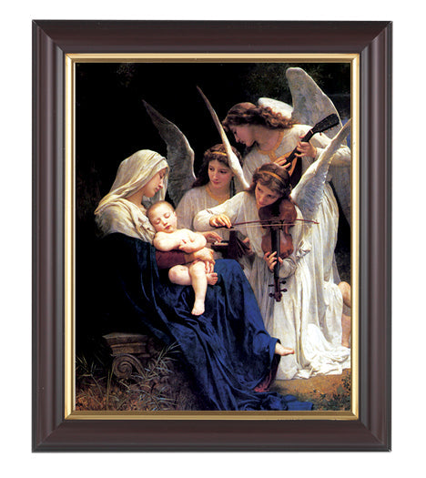 Heavenly Melody Picture Framed Wall Art Decor Medium, Classic Fluted Dark Walnut Finished Frame with Gold-Leaf Lip