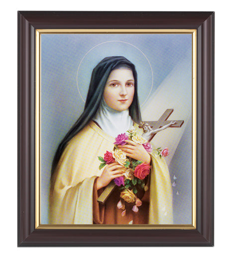 St. Therese Picture Framed Wall Art Decor in Dark Walnut Frame