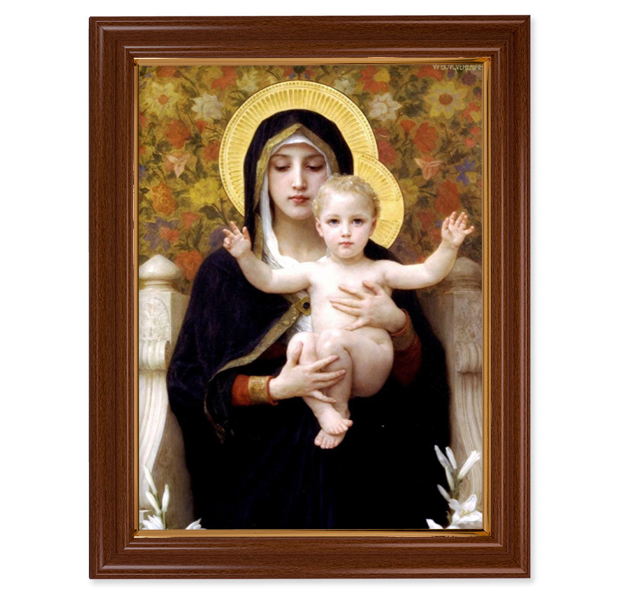 Madonna of the Lilies Picture Framed Wall Art Decor Extra Large