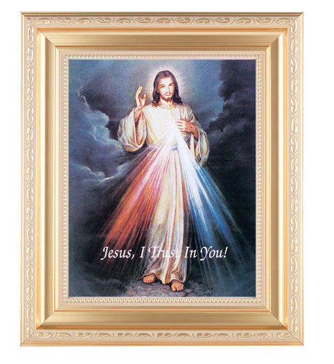 Divine Mercy Satin Picture Framed Wall Art Decor Large