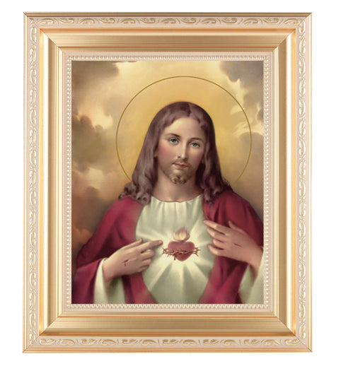 Sacred Heart of Jesus Picture Framed Wall Art Decor Large