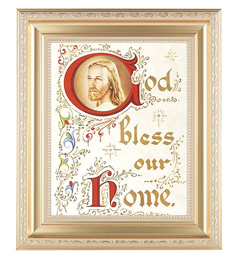 Christ House Blessing Picture Framed Wall Art Decor Large