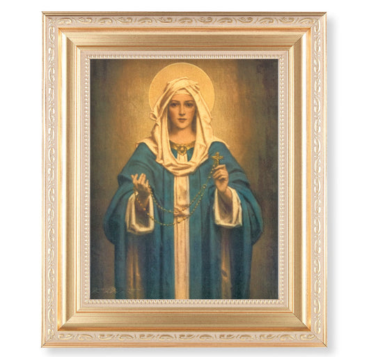 Our Lady of the Rosary Picture Framed Wall Art Decor