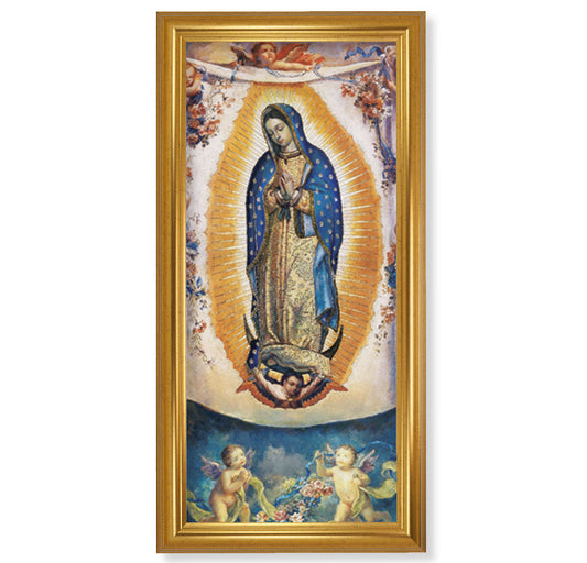 Our Lady of Guadalupe Picture Framed Wall Art Decor Extra Large Classic Gold-Leaf Frame