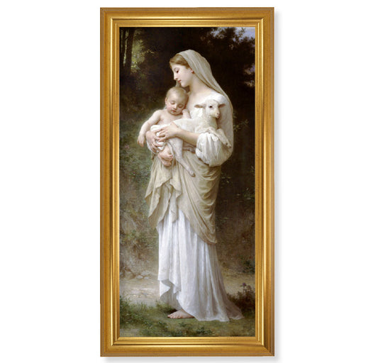 Divine Innocence Picture Framed Wall Art Decor Extra Large Classic Gold-Leaf Fluted Frame