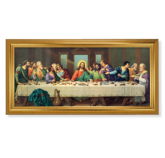 Last Supper Picture Framed Wall Art Decor Extra Large Gold-Leaf Frame