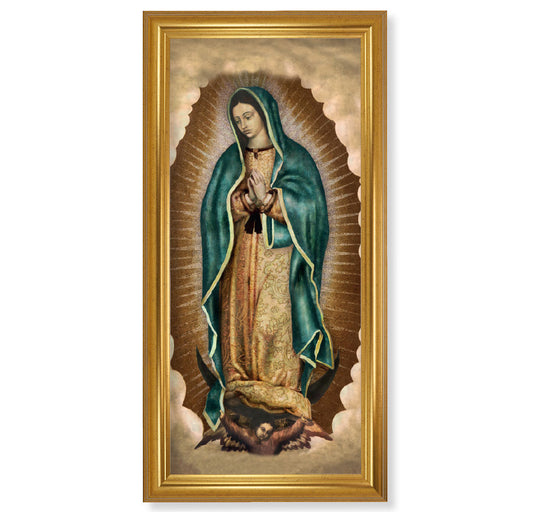 Our Lady of Guadalupe Picture Framed Wall Art Decor Extra Large Classic Gold-Leaf Fluted Frame