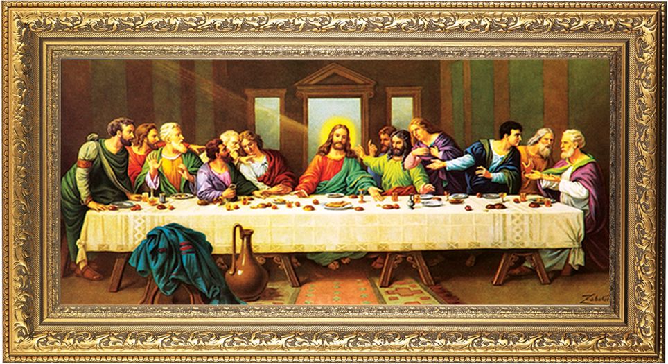 Last Supper Picture Framed Wall Art Decor Extra Large
