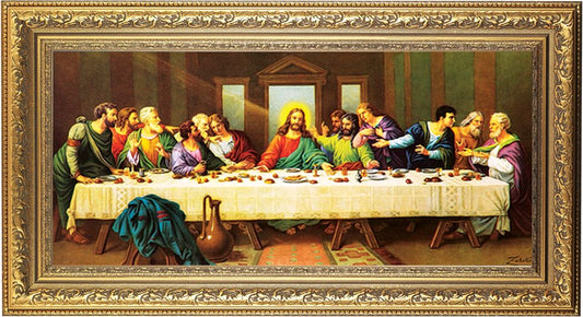 Last Supper Picture Framed Wall Art Decor Extra Large