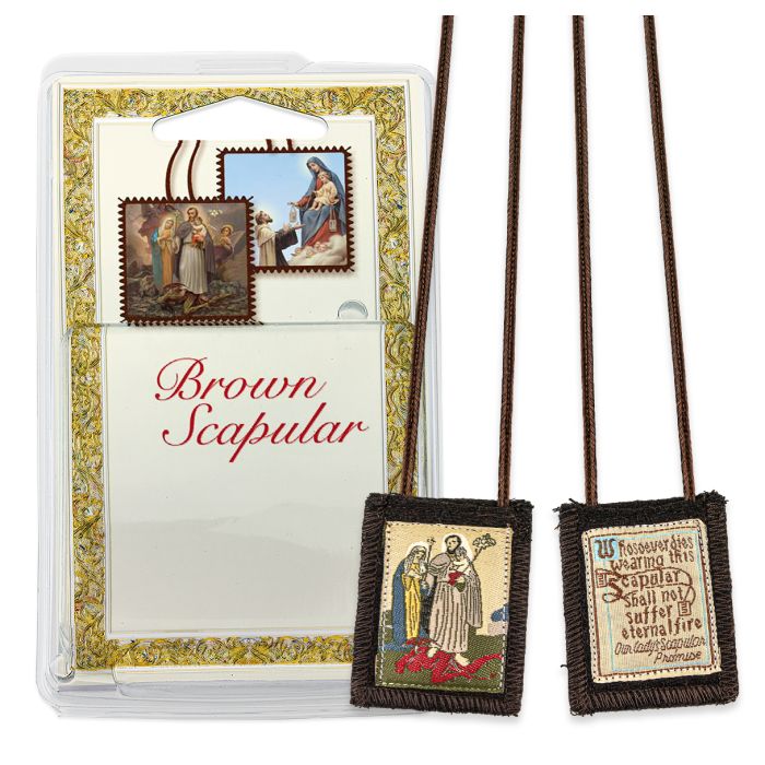 St. Joseph Terror of Demons Genuine Brown Wool Scapular