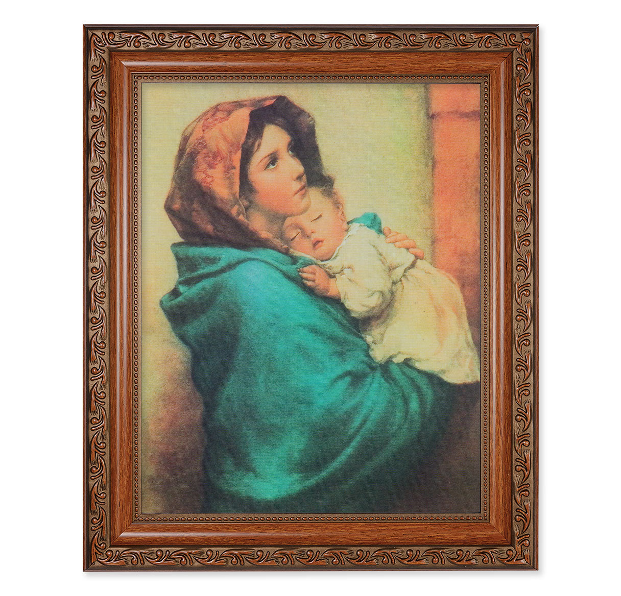 Madonna of the Streets Picture Framed Wall Art Decor, Large, Antiqued Dark Mahogany Finish Frame with Acanthus-Leaf Detailing