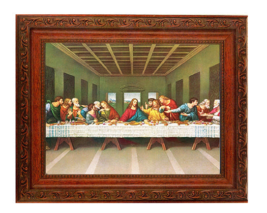 Last Supper Picture Framed Wall Art Decor Large Antiqued Frame