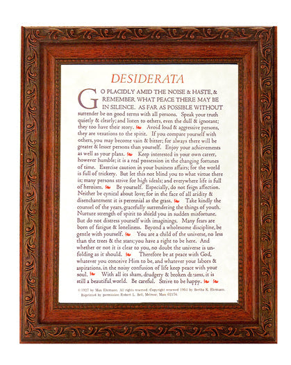Desiderata Picture Framed Wall Art Decor Large Acanthus Frame
