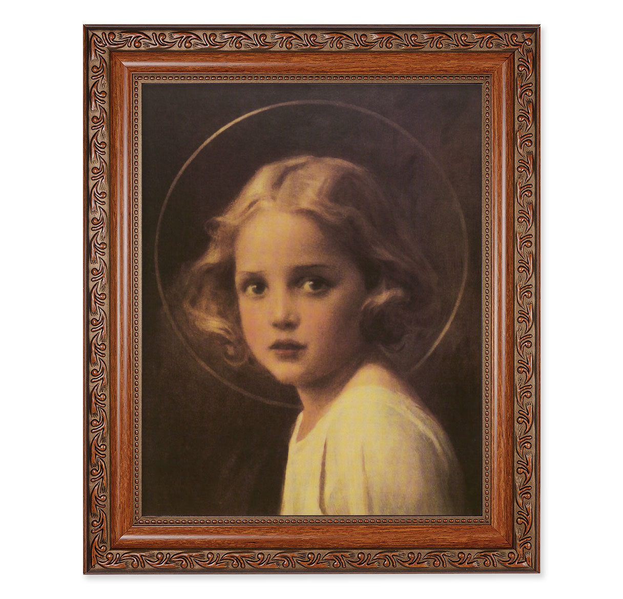 Mary Most Holy Picture Framed Wall Art Decor Large, Mahogany