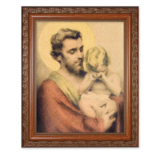 St. Joseph with Crying Jesus Picture Framed Wall Art Decor