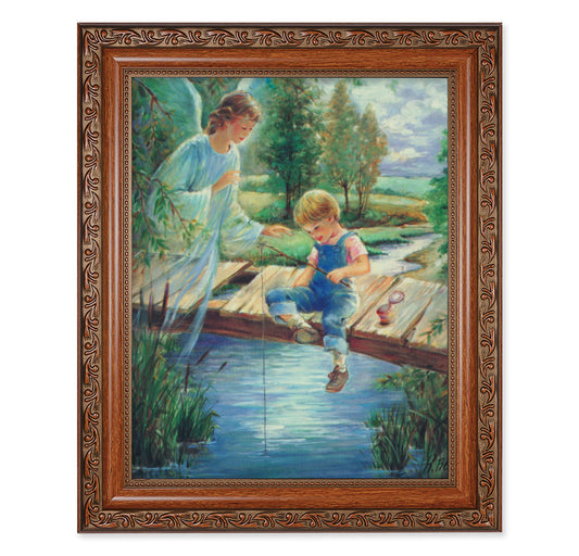 Guardian Angel With Boy Finished Picture Framed Wall Art Decor