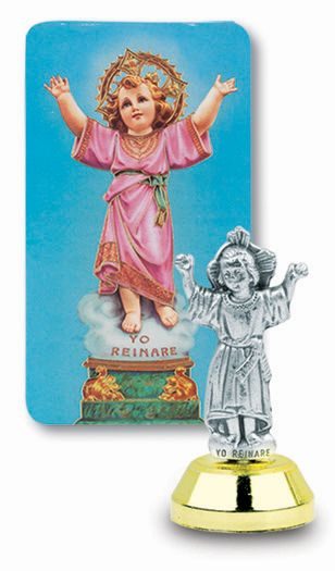 Small Catholic Divine Child Auto Statue Figurine With Prayer Card for Dashboard
