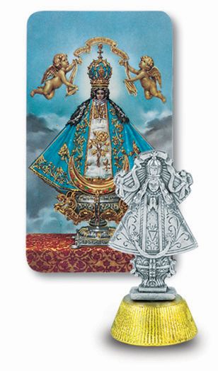 Small Catholic Virgin De San Juan Auto Statue Figurine