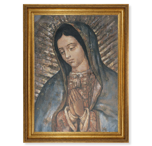 Our Lady of Guadalupe Gold Wood Picture Framed Canvas Wall Art Decor Extra Large