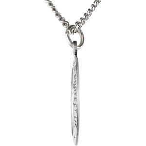 Extel Medium Sterling Silver St Christopher Medal Pendant Necklace