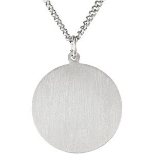Extel Medium Sterling Silver Catholic St. Christopher Medal Necklace