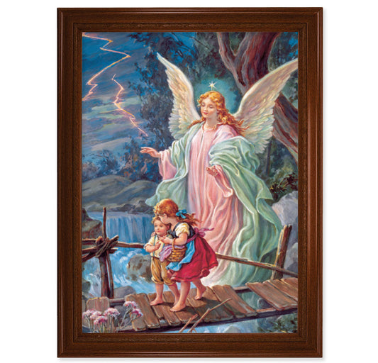 Guardian Angel Picture Framed Wall Art Decor Extra Large